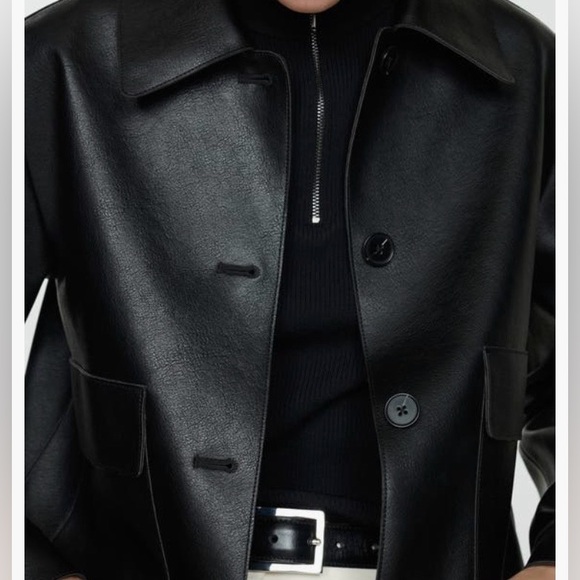 Mango Sabina Faux Leather Jacket (Size XS) NWT - Picture 3 of 11